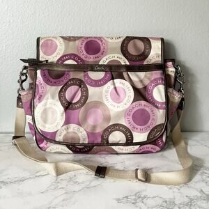 Coach Signature Snaphead Purple Multifunction Bag